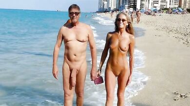 Ric flashing cock on the beach with milf