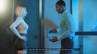 Blonde MILF Secretary Stucked in Elevator with BBC Boss (3D Realistic Gameplay)