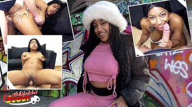 GERMAN SCOUT – No condom Anal Sex at Pick Up Casting for Black Girl Vicky Menage