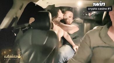 Married Queen Hotwife cuckolded Uber and humped in the car with her endowed Love