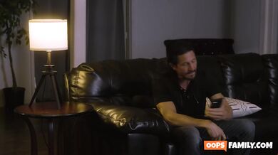 Eager to witness her father’s enormous erection, Demi munches her lips and plead