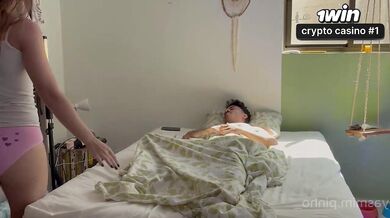 Passionate orgy upon waking ends with jizz on face