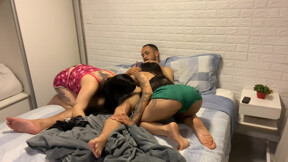Menage Trois – Wife Had To Share Bed With Husbands Friend After The Party