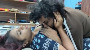 Ass Press Kiss, Neck Kiss, Pussy Rub And Kiss In Nighty